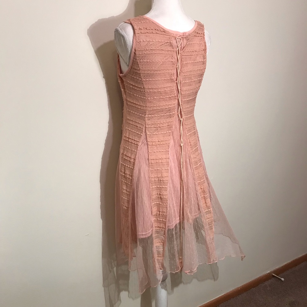 Ryu Lace Dress Sleeveless Dusty Pink Medium - Picture 8 of 11